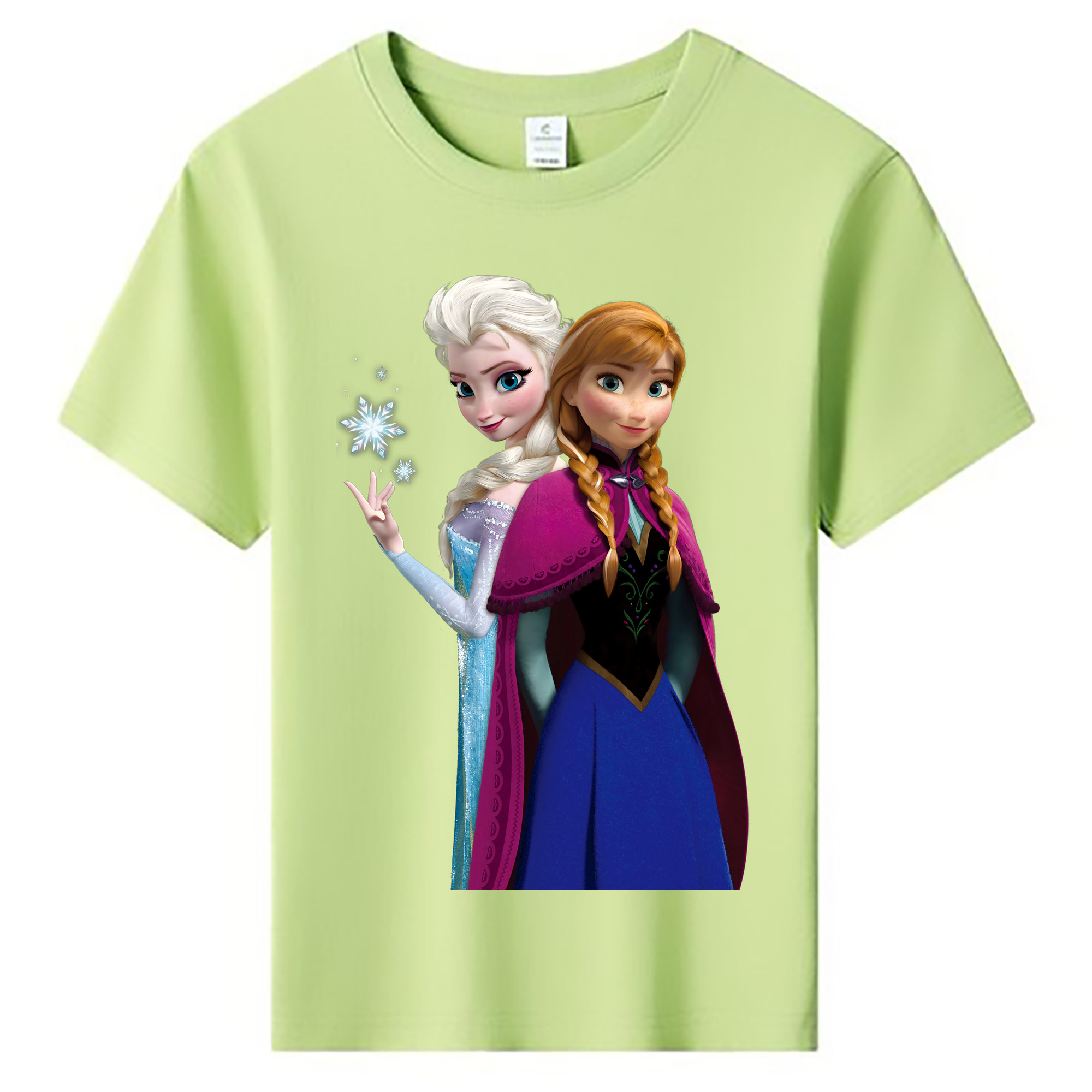 （画像用） アナと雪の女王 アンナ エルサ Frozen Anna Elsa 綿100％キッズTシャツ（フロントプリント）